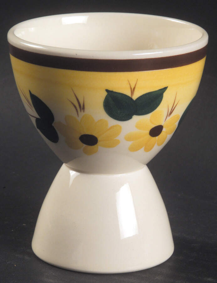 Brown Eyed Susan (Montecito Shape) Double Egg Cup by Metlox - Poppytrail - Vernon-1