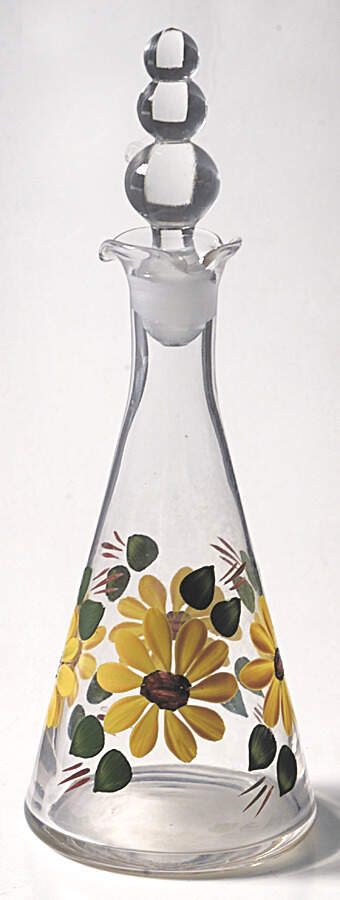 Brown Eyed Susan (Montecito Shape) Glassware Cruet with Stopper by Metlox - Poppytrail - Vernon-1