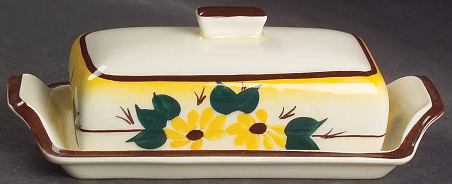 Brown Eyed Susan (Montecito Shape) 1/4 Lb Covered Butter by Metlox - Poppytrail - Vernon-1