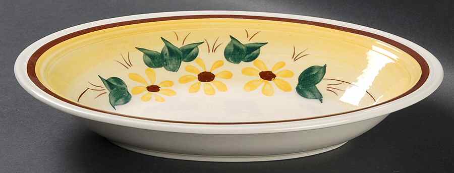 Brown Eyed Susan (Montecito Shape) 9" Oval Vegetable Bowl by Metlox - Poppytrail - Vernon-1