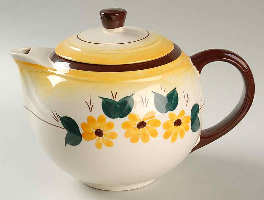 Brown Eyed Susan (Montecito Shape) Teapot & Lid by Metlox - Poppytrail - Vernon-1