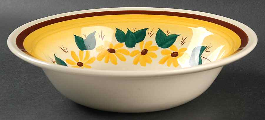 Brown Eyed Susan (Montecito Shape) 9" Round Vegetable Bowl by Metlox - Poppytrail - Vernon-1