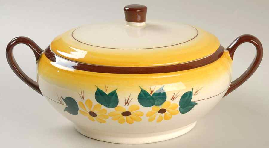 Brown Eyed Susan (Montecito Shape) Round Covered Vegetable by Metlox - Poppytrail - Vernon-1