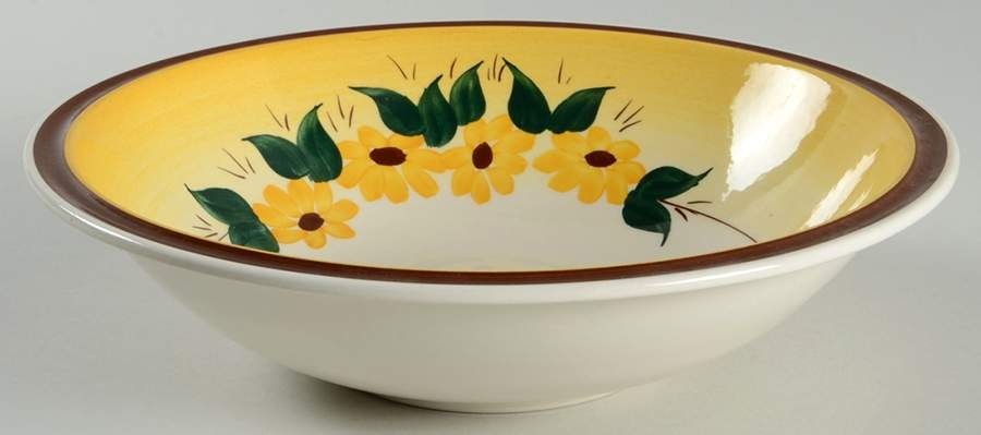 Brown Eyed Susan (Ultra Shape) 9" Round Vegetable Bowl by Metlox - Poppytrail - Vernon-1