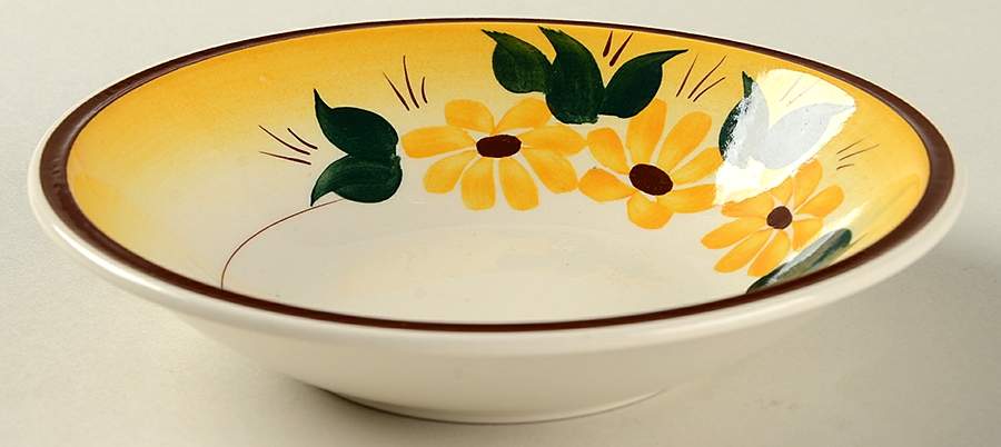 Brown Eyed Susan (Ultra Shape) Rim Fruit/Dessert (Sauce) Bowl by Metlox - Poppytrail - Vernon-1
