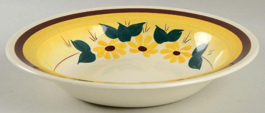 Brown Eyed Susan (Montecito Shape) Rim Soup Bowl by Metlox - Poppytrail - Vernon-1