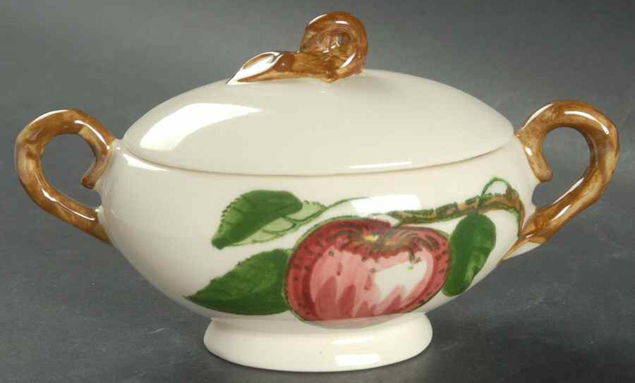 California Apple Sugar Bowl & Lid by Metlox - Poppytrail - Vernon-1