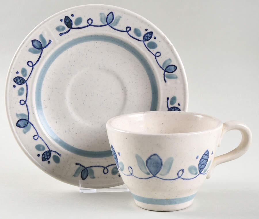 Cape Cod Flat Cup & Saucer Set by Metlox - Poppytrail - Vernon-1