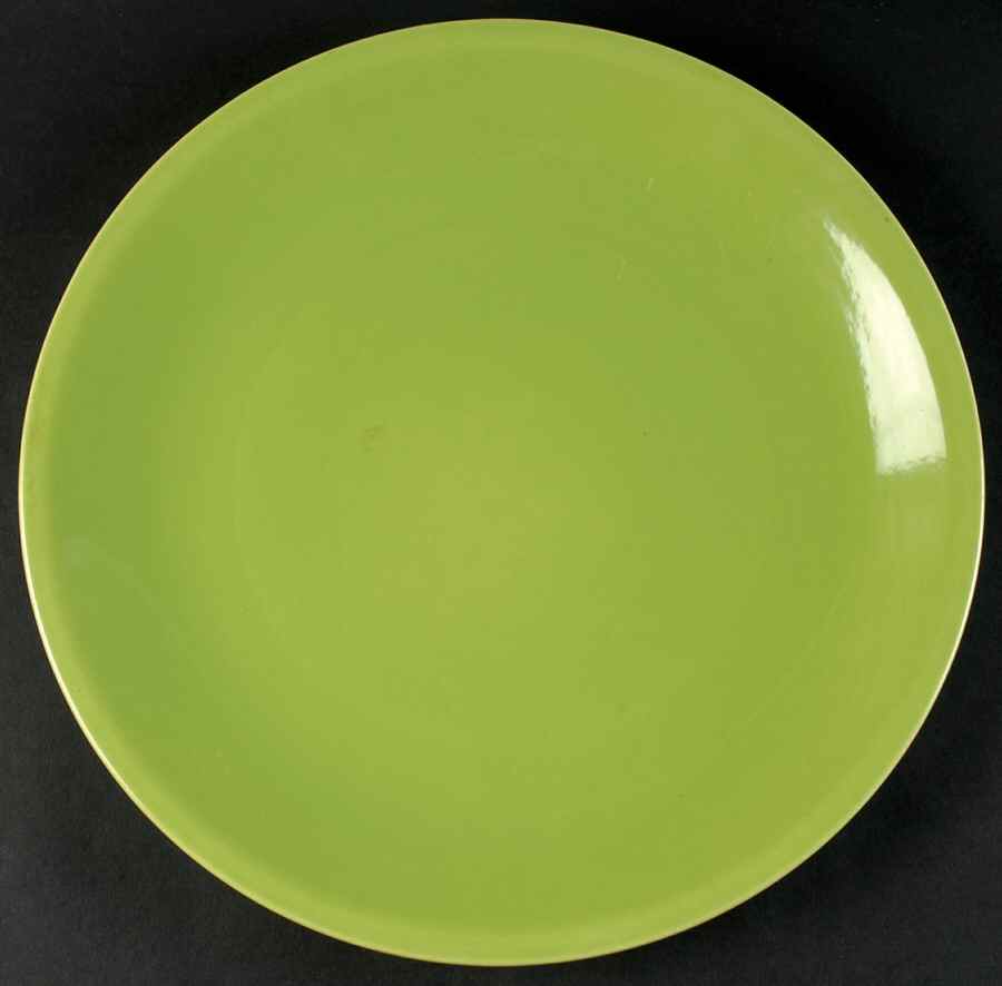 Casual California Lime Green 13" Chop Plate (Round Platter) by Metlox - Poppytrail - Vernon-1