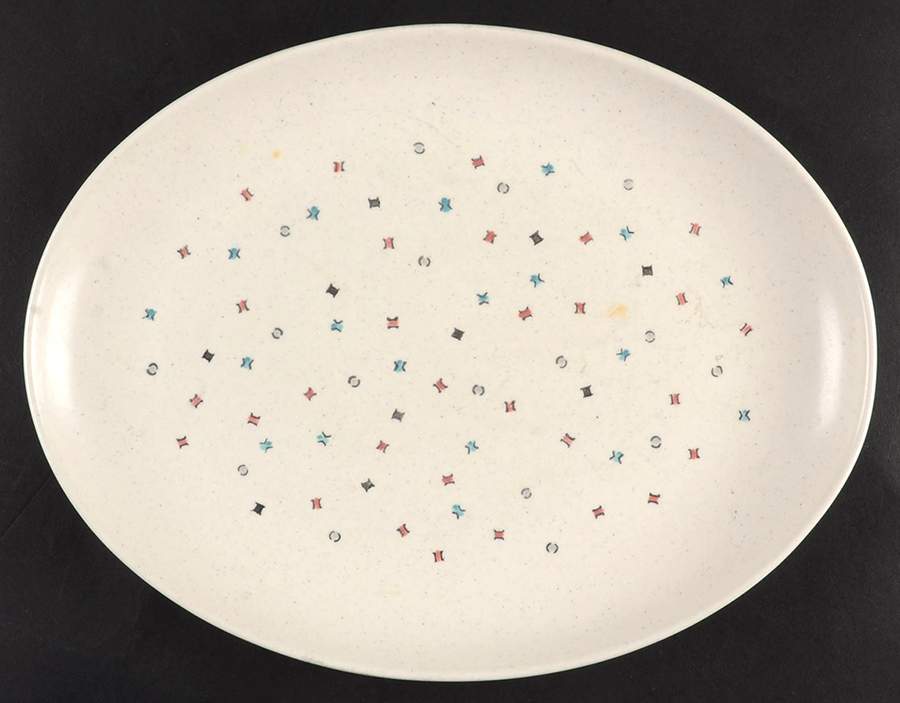 California Confetti 13" Oval Serving Platter by Metlox - Poppytrail - Vernon-1