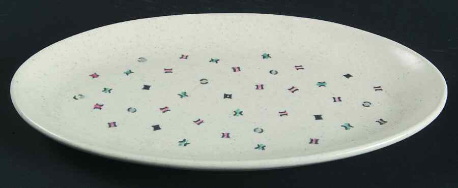 California Confetti 9" Oval Serving Platter by Metlox - Poppytrail - Vernon-1