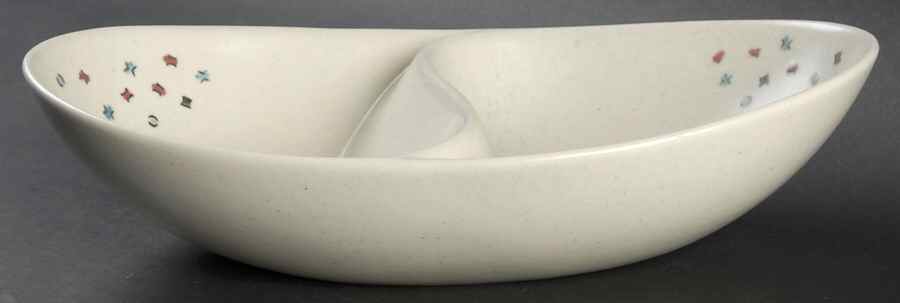 California Confetti 11" Oval Divided Vegetable Bowl by Metlox - Poppytrail - Vernon-1