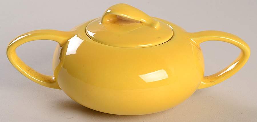 Casual California Yellow Sugar Bowl & Lid by Metlox - Poppytrail - Vernon-1