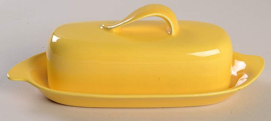 Casual California Yellow 1/4 Lb Covered Butter by Metlox - Poppytrail - Vernon-1