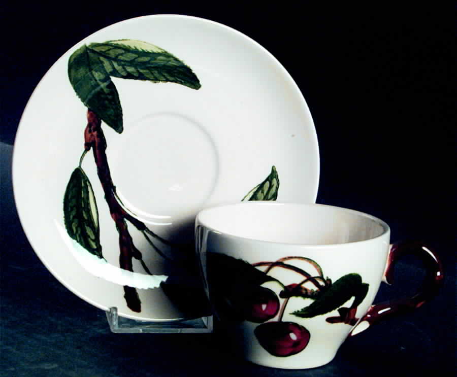 California Fruit Flat Cup & Saucer Set by Metlox - Poppytrail - Vernon-1