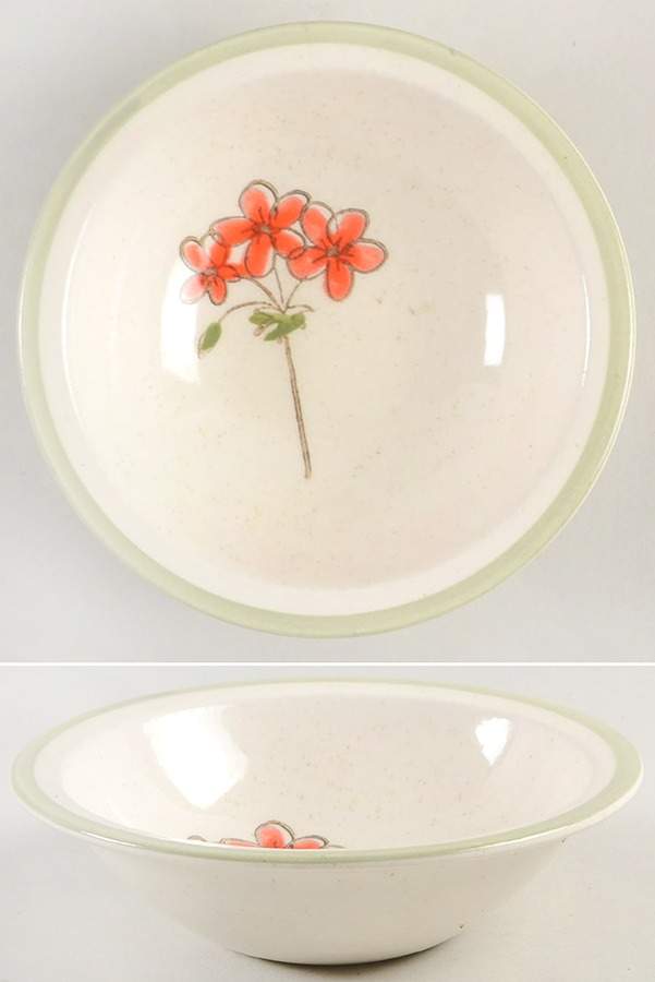 California Geranium Rim Fruit/Dessert (Sauce) Bowl by Metlox - Poppytrail - Vernon-1
