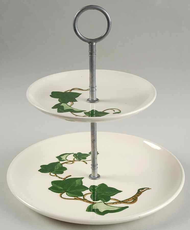 California Ivy 2 Tiered Serving Tray (Lunch & Bread/Butter Plate) by Metlox - Poppytrail - Vernon-1