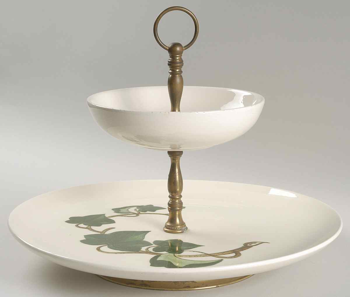 California Ivy 2 Tiered Serving Tray (Chop Plate & Coupe Soup) by Metlox - Poppytrail - Vernon-1