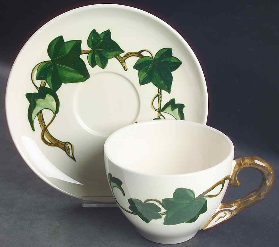 California Ivy Jumbo Cup & Saucer Set by Metlox - Poppytrail - Vernon-1