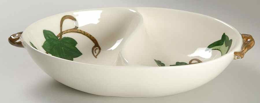California Ivy 11" Oval Divided Vegetable Bowl by Metlox - Poppytrail - Vernon-1