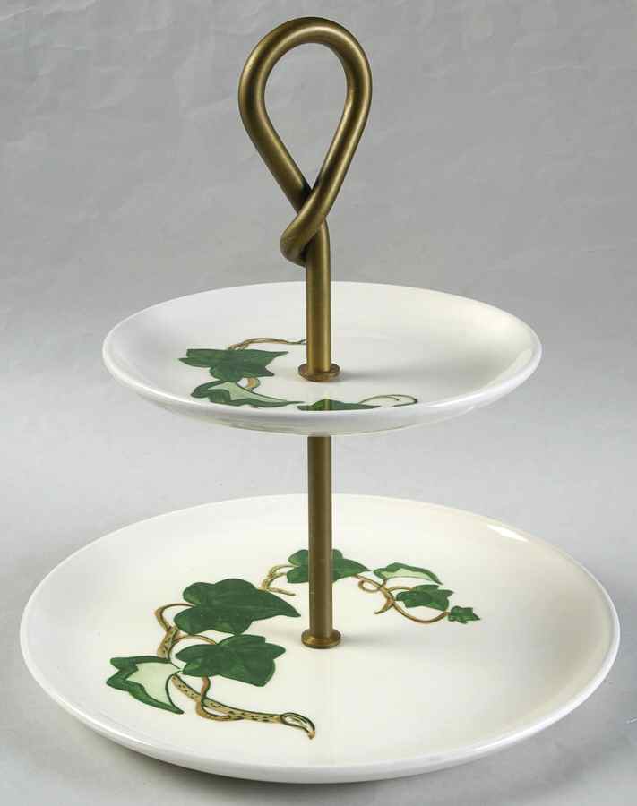 California Ivy 2 Tiered Serving Tray (Lunch & Bread/Butter Plate) by Metlox - Poppytrail - Vernon-1