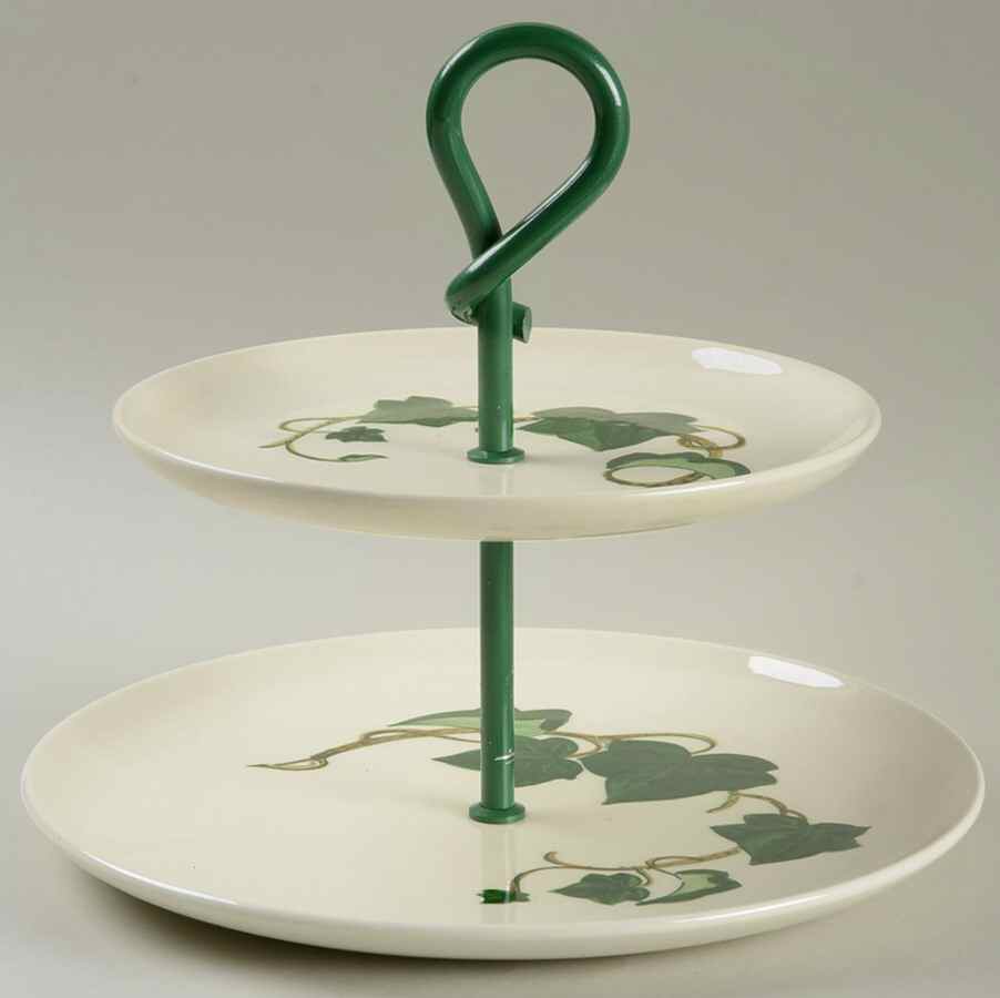 California Ivy 2 Tiered Serving Tray (Dinner & Salad Plate) by Metlox - Poppytrail - Vernon-1
