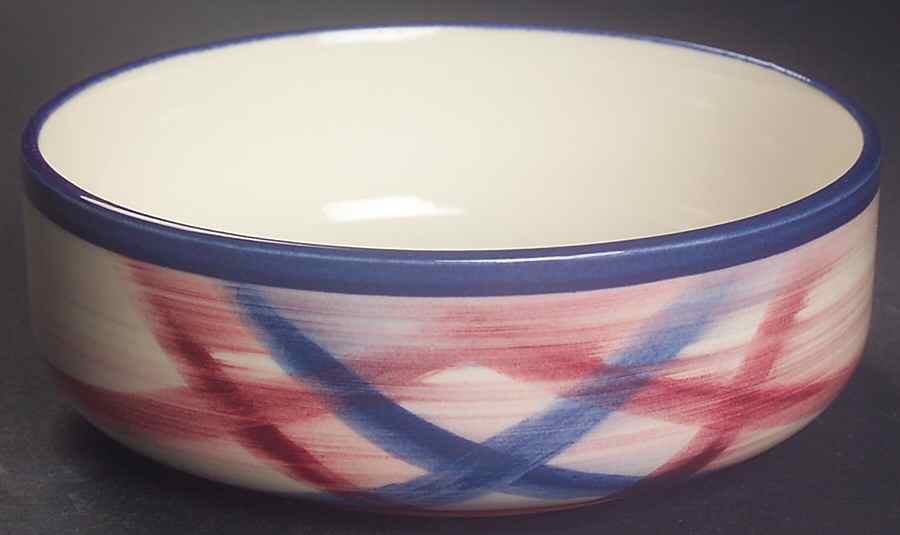 Calico Pink Blue (Plaid) Individual Salad Bowl by Metlox - Poppytrail - Vernon-1