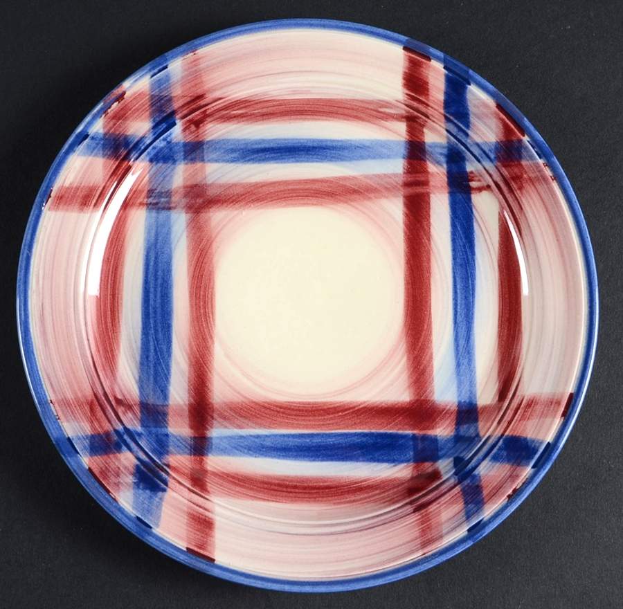 Calico Pink Blue (Plaid) Salad Plate by Metlox - Poppytrail - Vernon-1