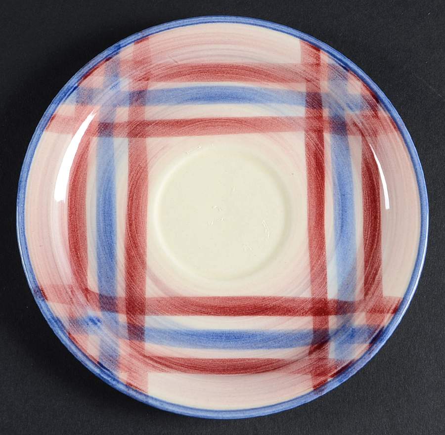 Calico Pink Blue (Plaid) Saucer by Metlox - Poppytrail - Vernon-1