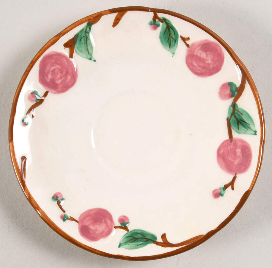 Camellia (Brown Trim) Saucer by Metlox - Poppytrail - Vernon-1