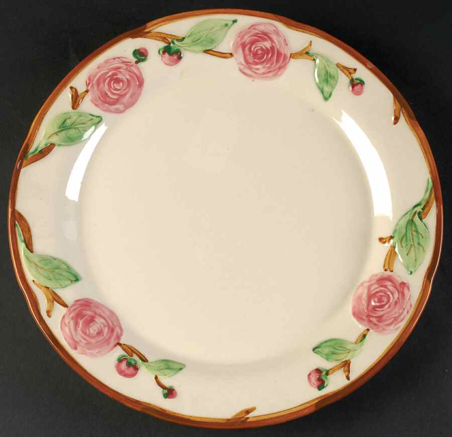 Camellia (Brown Trim) 13" Chop Plate (Round Platter) by Metlox - Poppytrail - Vernon-1