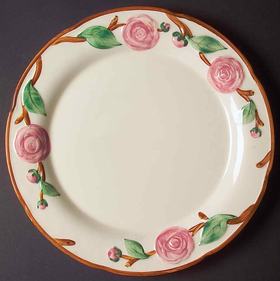 Camellia (Brown Trim) 12" Chop Plate (Round Platter) by Metlox - Poppytrail - Vernon-1