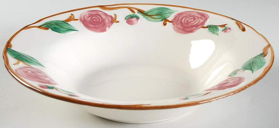 Camellia (Brown Trim) 9" Round Vegetable Bowl by Metlox - Poppytrail - Vernon-1