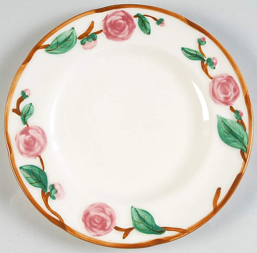 Camellia (Brown Trim) Salad Plate by Metlox - Poppytrail - Vernon-1