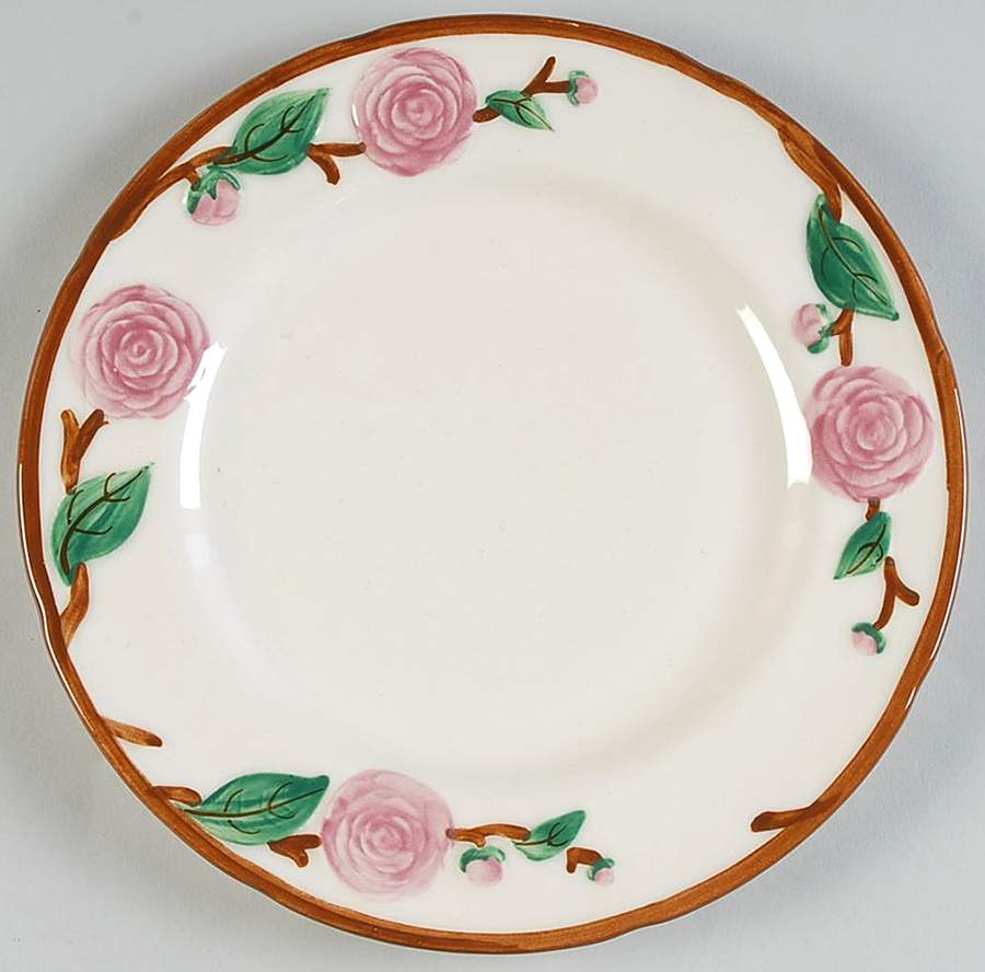 Camellia (Brown Trim) Luncheon Plate by Metlox - Poppytrail - Vernon-1