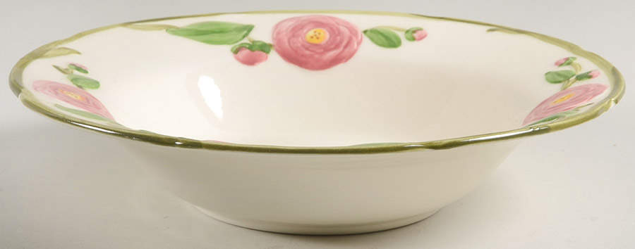 Camellia (Green Trim) 9" Round Vegetable Bowl by Metlox - Poppytrail - Vernon-1