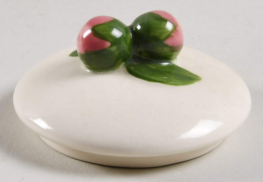 Camellia (Green Trim) Lid for Sugar Bowl by Metlox - Poppytrail - Vernon-1