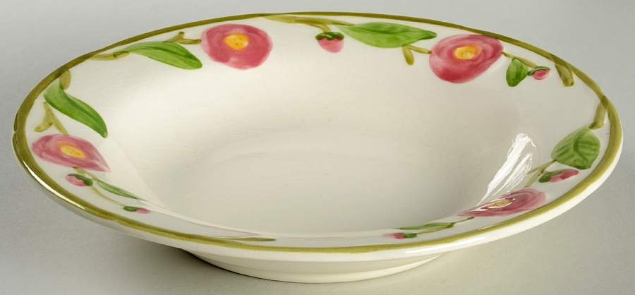 Camellia (Green Trim) Rim Soup Bowl by Metlox - Poppytrail - Vernon-1