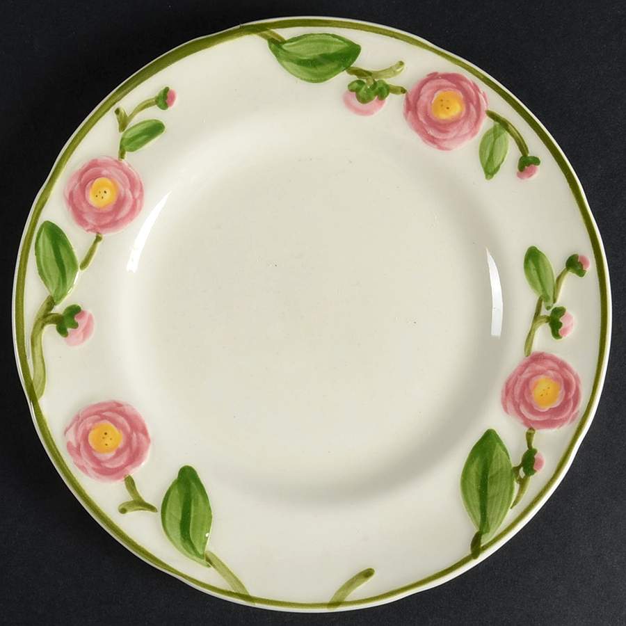 Camellia (Green Trim) Salad Plate by Metlox - Poppytrail - Vernon-1