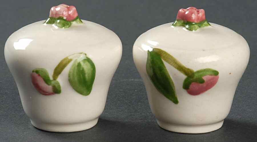 Camellia (Green Trim) Salt & Pepper Set by Metlox - Poppytrail - Vernon-1