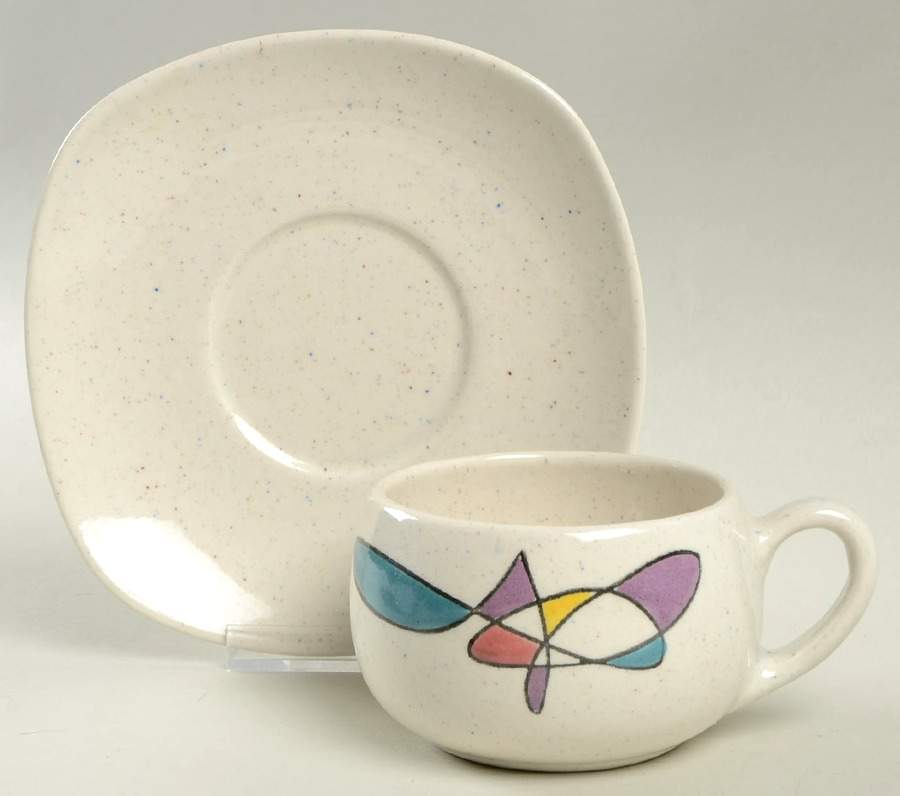 California Mobile Flat Cup & Saucer Set by Metlox - Poppytrail - Vernon-1