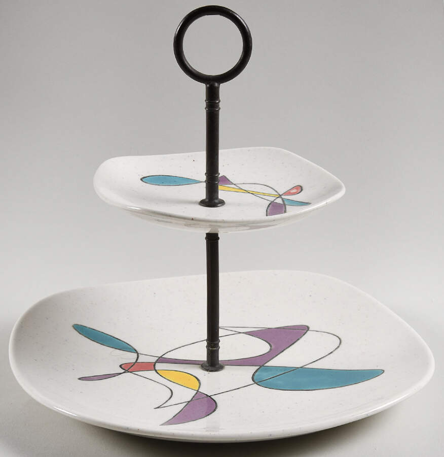 California Mobile 2 Tiered Serving Tray (Dinner&Bread/Butter Plate) by Metlox - Poppytrail - Vernon-1