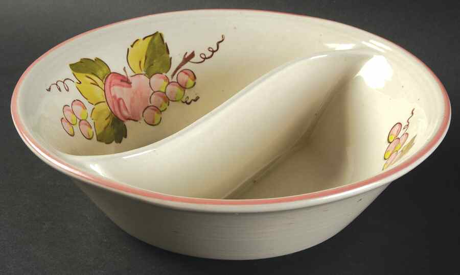California Orchard Round Divided Vegetable Bowl by Metlox - Poppytrail - Vernon-1