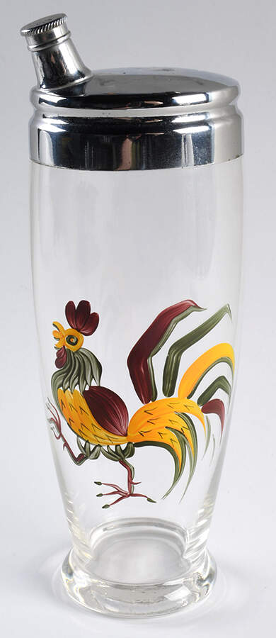 California Provincial Glassware Cocktail Shaker & Metal Lid by Metlox - Poppytrail - Vernon-1