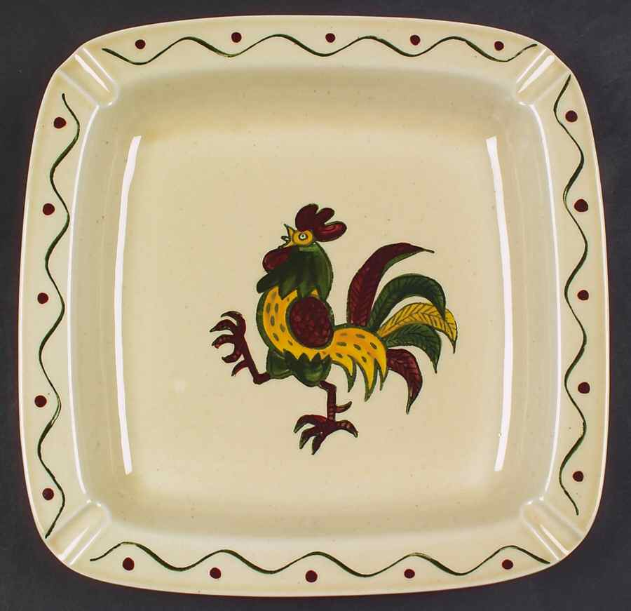 California Provincial 10" Square Ashtray by Metlox - Poppytrail - Vernon-1