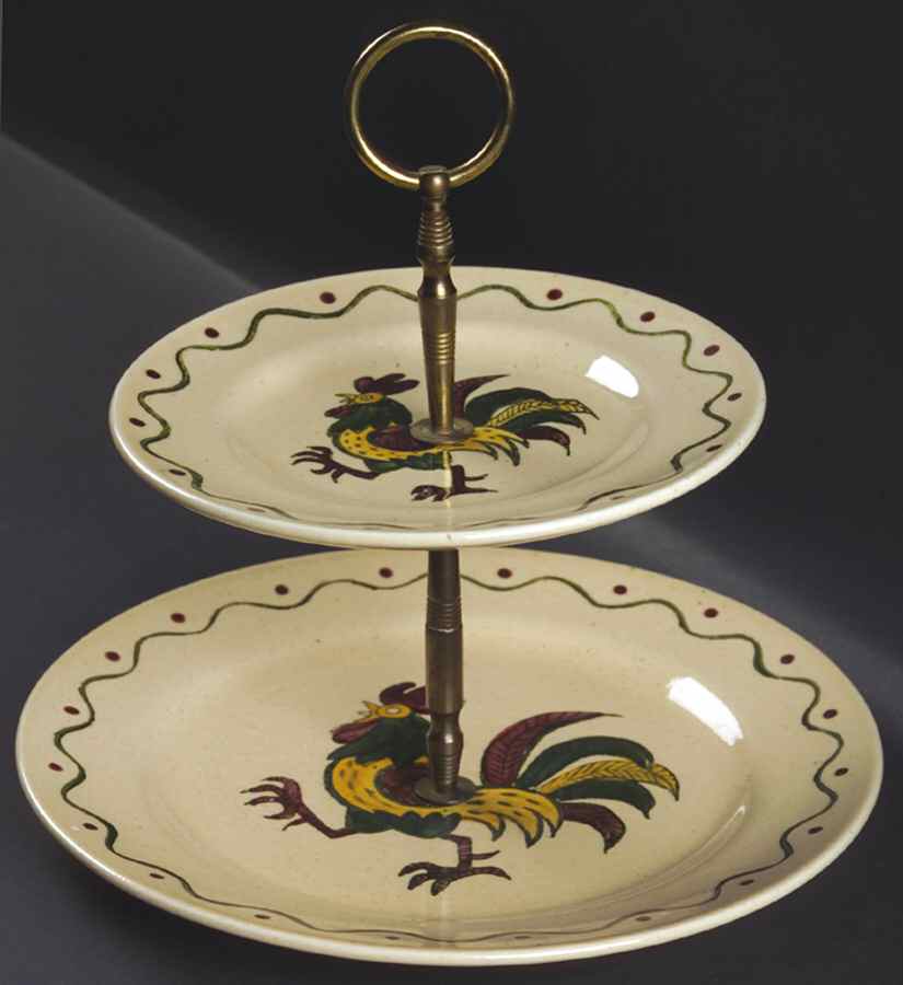 California Provincial 2 Tiered Serving Tray (Dinner & Salad Plate) by Metlox - Poppytrail - Vernon-1