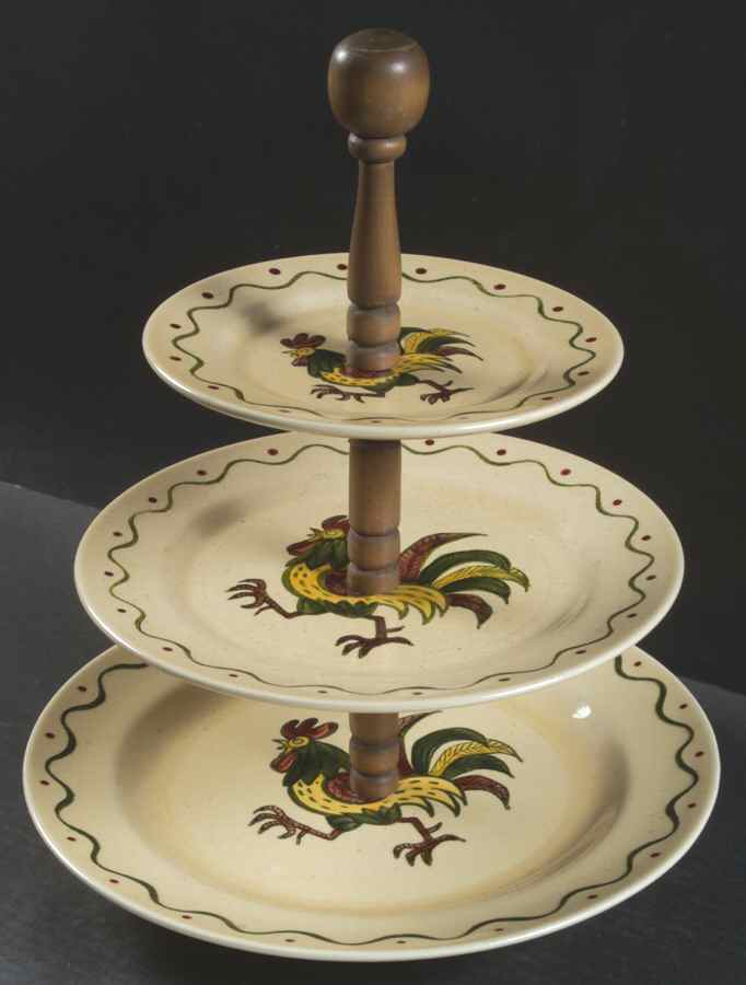 California Provincial 3-Tiered Serving Tray (CH, DP, SP) by Metlox - Poppytrail - Vernon-1