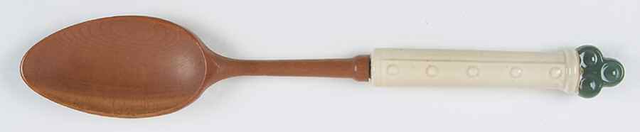 California Provincial Salad Serving Spoon with Wood Bowl by Metlox - Poppytrail - Vernon-1