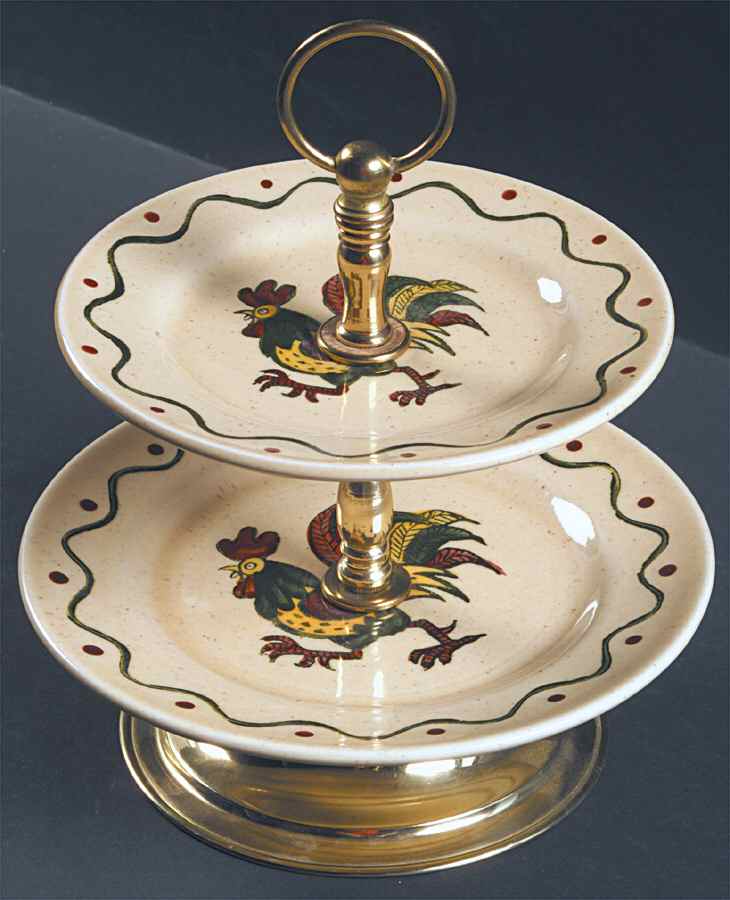 California Provincial 2-Tiered Serving Tray (Salad & Bread/Butter Plate) by Metlox - Poppytrail - Vernon-1