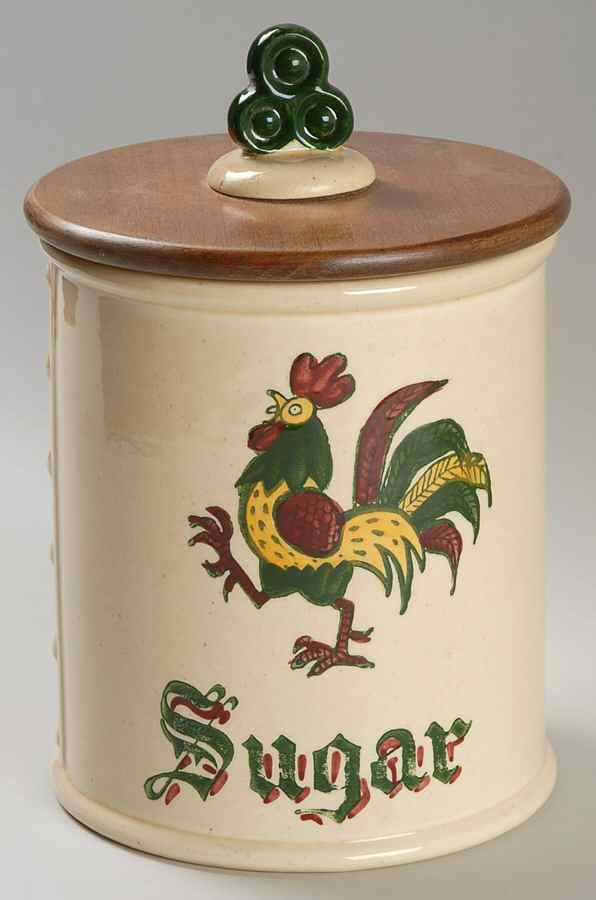 California Provincial Sugar Canister & Wood Lid by Metlox - Poppytrail - Vernon-1